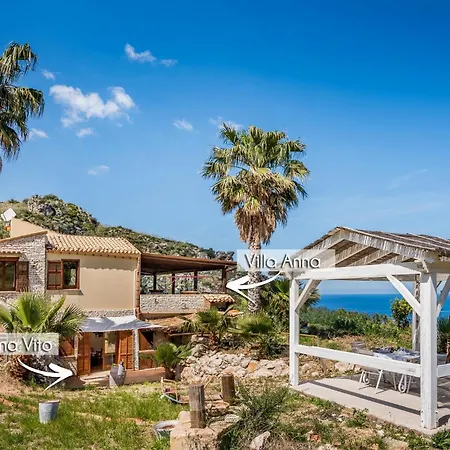 Apt Villa Anna E Apt Cantina Vito Vicinissimi Alla Riserva Dello Zingaro Scopello  Exterior photo